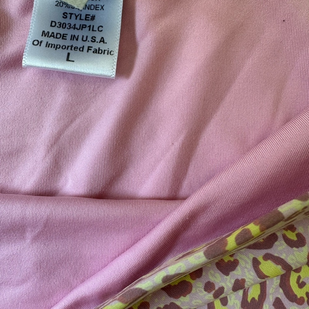 DIPPIN DAISY’S pink animal print high waisted cheeky swim bikini bottoms large - Picture 3 of 4